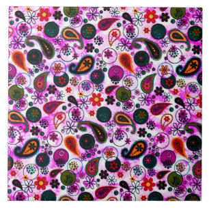 Carreau Motif cachemire coloré