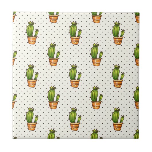 Carreau Motif Cactus & Succulent Polk Dot (Devant)