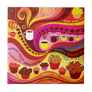Carreau Motif Café et Muffins