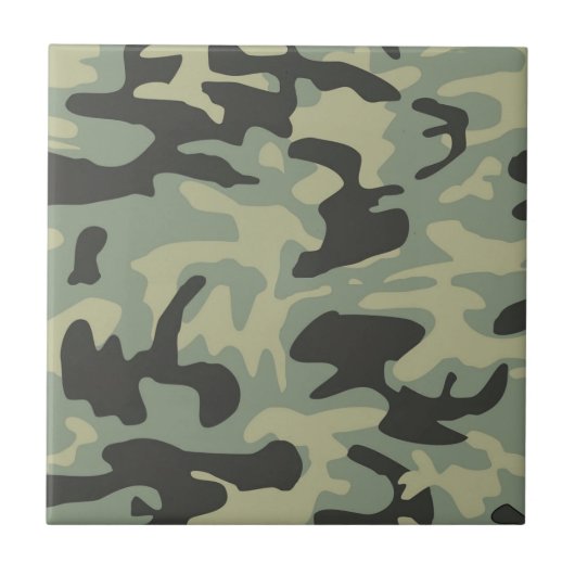 Carreau Motif Camouflage Camo Vert (Devant)