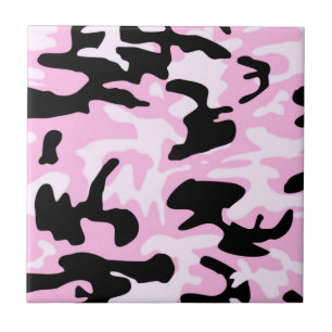 Carreau Motif Camouflage rose