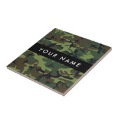 Carreau Motif Camouflage Vert, Votre nom, Personnaliser (Côté)
