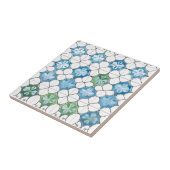 Carreau Motif Carrelage Abstrait bleu vert (Côté)