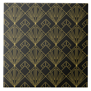 Carreau Motif carrelé noir Art déco