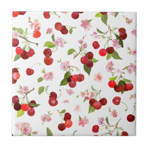 Carreau Motif cerise 1