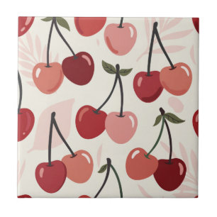 Carreau Motif Cerise Moderne