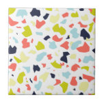 Carreau Motif Chartreuse de corail vivant à la mode de sol<br><div class="desc">Corail à la mode,  chartreuse,  bleu-clair,  motif de sol de mosaïque de marine sur l'arrière - plan blanc. Vous pouvez remettre à la côte le motif et changer la couleur de l'arrière - plan.</div>