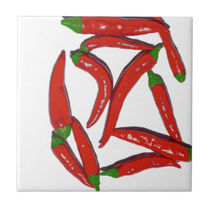 Carreau Motif chaud de poivrons de piment rouge