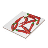Carreau Motif chaud de poivrons de piment rouge (Côté)