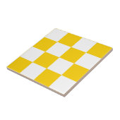 Carreau Motif chèque À damiers blanc jaune (Côté)