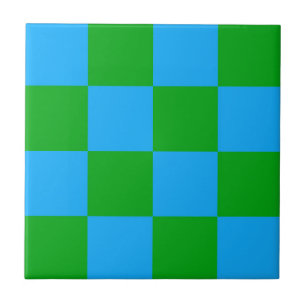 Carreau Motif chèque À damiers bleu vert