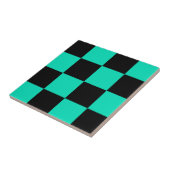 Carreau Motif chèque À damiers noir vert (Côté)