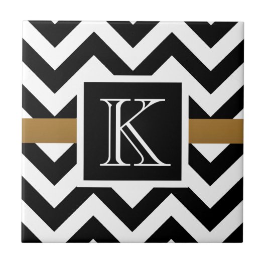Carreau Motif Chevron noir et blanc (Devant)