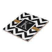 Carreau Motif Chevron noir et blanc (Côté)