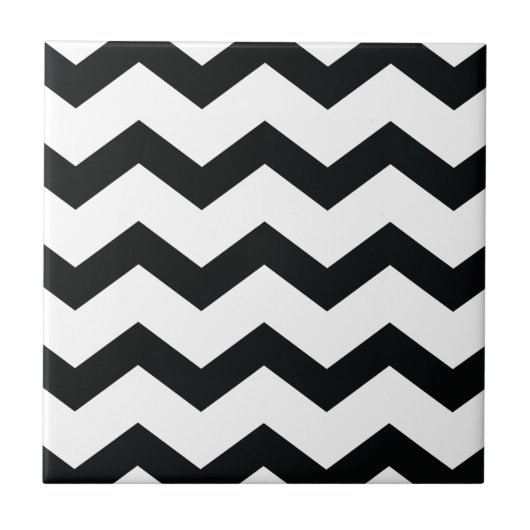 Carreau Motif Chevron noir et blanc (Devant)