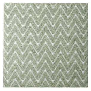 Carreau Motif Chevron Vert Sauge Poussiéreux