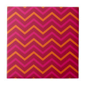 Carreau Motif Chevron Zig Zag rétro rouge rose chaud orang (Devant)