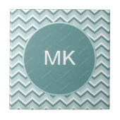 Carreau Motif Chevron ZigZag dans Mint Green (Devant)