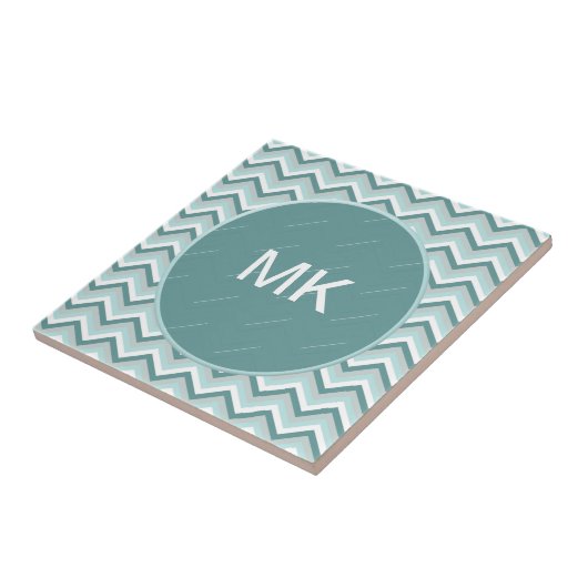 Carreau Motif Chevron ZigZag dans Mint Green (Côté)