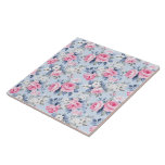 Carreau Motif Chic Pastel Pink Roses Shabby<br><div class="desc">Ce carrelage en céramique sans soudure présente des roses roses chic et chic,  esthétiques,  et des motifs de fleurs blanches avec un arrière - plan bleu clair. Parfait pour un coup de dos pour donner une touche vintage à votre cuisine.</div>