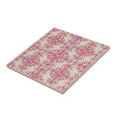 Carreau Motif Chic rose et off blanc floral Damask (Côté)