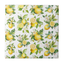 Motif citron, Fleurs de citron, Feuilles, Citrus