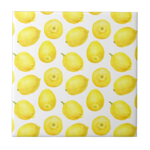 Carreau Motif citron jaune clair Aquarelle