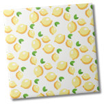 Carreau Motif Citrus Citron<br><div class="desc">Trendy Simple Citrus blanc citron jaune Motif céramique en céramique. Petite impression sucrée avec le classique petit citron jaune. Idéal pour les amateurs de douceurs ou pour une impression estivale. Que vous souhaitiez utiliser ce carrelage comme petit dessous de verre ou trivet pour boire un verre ou une assiette... ou...</div>