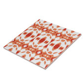 Carreau Motif classique blanc et rouge vibrant (Côté)