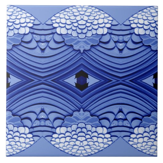 Carreau Motif classique bleu et blanc moderne (Devant)