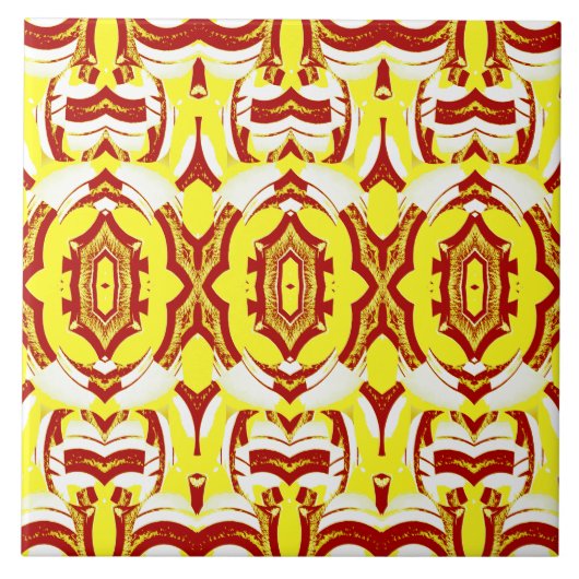 Carreau Motif classique jaune et marron moderne (Devant)