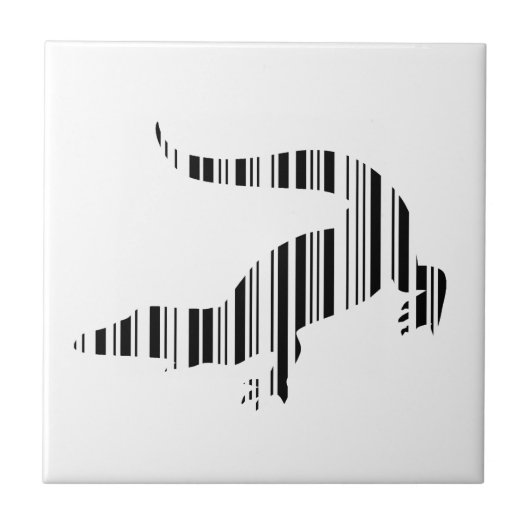 Carreau MOTIF CODE BARRE REPTILE LÉZARD Code barre Crocodi (Devant)