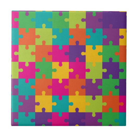 Carreau Motif coloré de casse-tête (Devant)