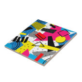 Carreau Motif coloré des années 80 géométriques Abstraites (Côté)