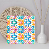 Carreau Motif coloré élégant mexicain Papel Picado