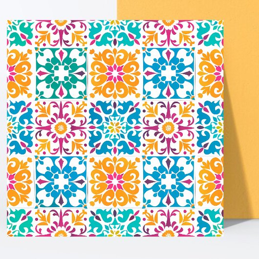 Carreau Motif coloré élégant mexicain Papel Picado