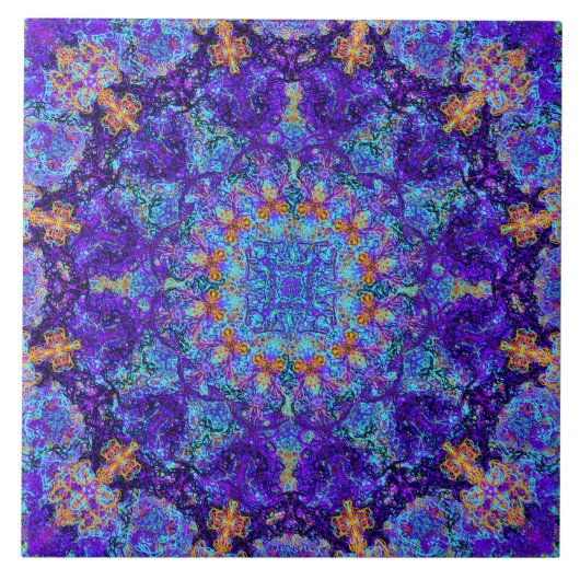 Carreau Motif coloré romantique marocain de mandala (Devant)