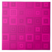 Carreau Motif concentrique magenta de carrés de rose (Devant)