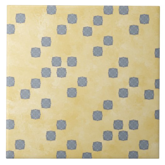 Carreau Motif contemporain jaune et bleu (Devant)