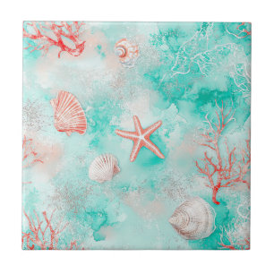 Carreau Motif Coquillages et Vagues Océaniques (9)
