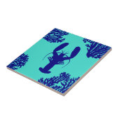 Carreau Motif côtier de homard de bleu de turquoise (Côté)