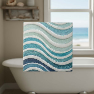 Carreau Motif côtier de vagues océaniques dégradées ID1197