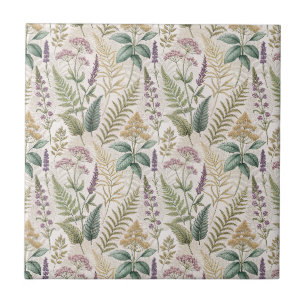 Carreau Motif Cottagecore à la Lavande Anglaise et aux Fle