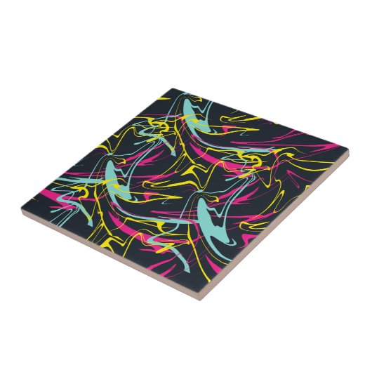 Carreau Motif couleur Abstrait Memphis Lines (Côté)