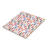 Carreau Motif couleur Aquarelle girly lupine fleurs (Côté)