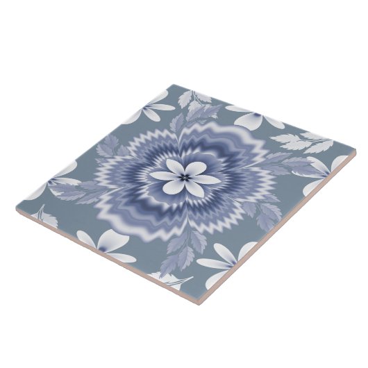 Carreau Motif couleur bleu blanc (Côté)