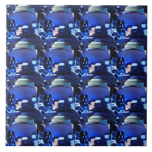 Carreau Motif Coupe Sapphire Bleu (Devant)
