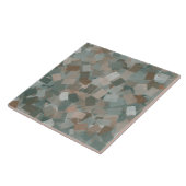 Carreau Motif Cubisme Brun Vert (Côté)