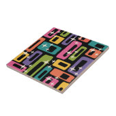 Carreau Motif d'âge atomique Abstrait MCM rétro (Côté)