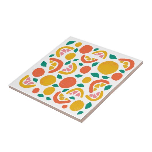 Carreau Motif d'agrumes de pamplemousse orange (Côté)